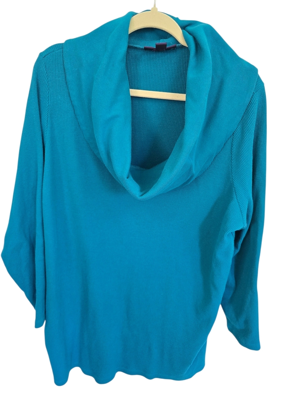 Roaman's Waffle Knit Cowl-neck Tunic